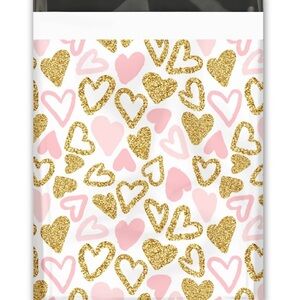 (15) 10x13 Pink Hearts Designer Poly Mailers
